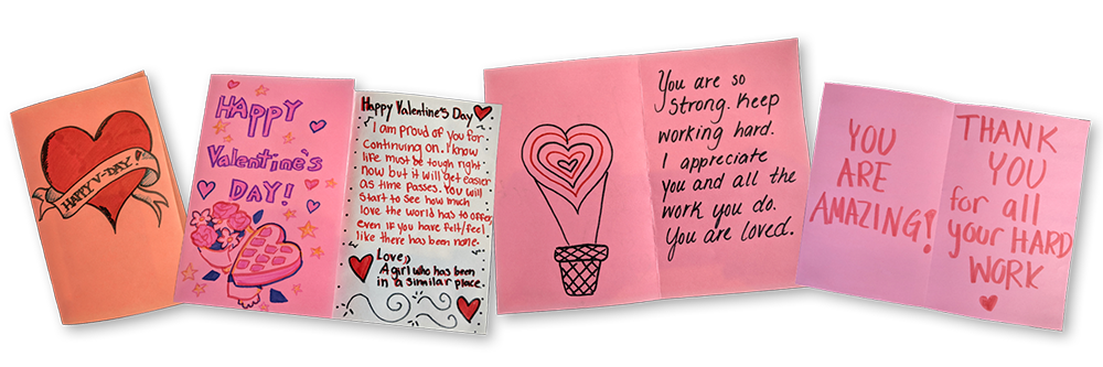 Heartfelt Valentines for Princeton House inpatients and staff 2023